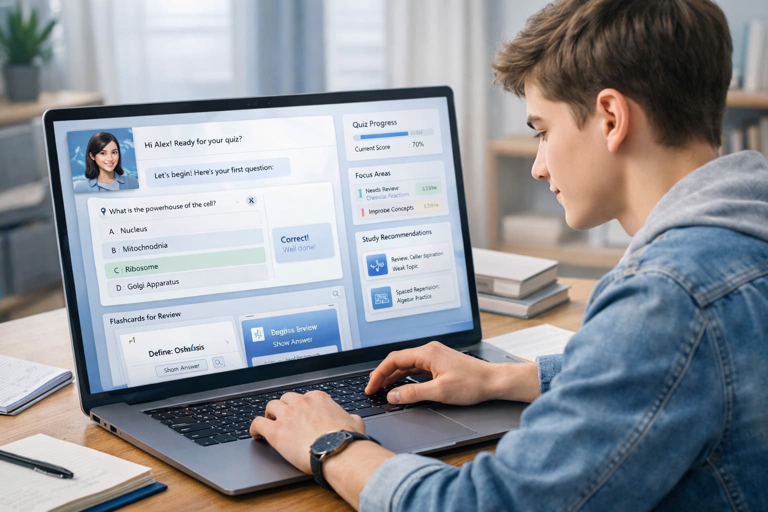 AI-powered adaptive learning and personalized study support for students