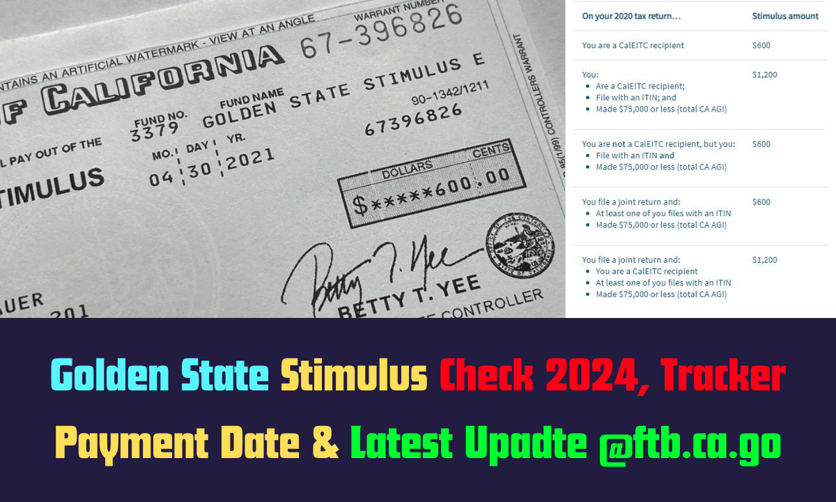 Golden State Stimulus Check 2024, Tracker, Payment Date & Latest Upadte